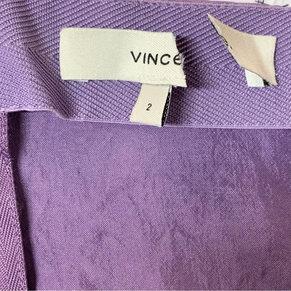 VINCE Satin-Effect Draped MIDI Skirt in Lavender - Picture 9 of 12